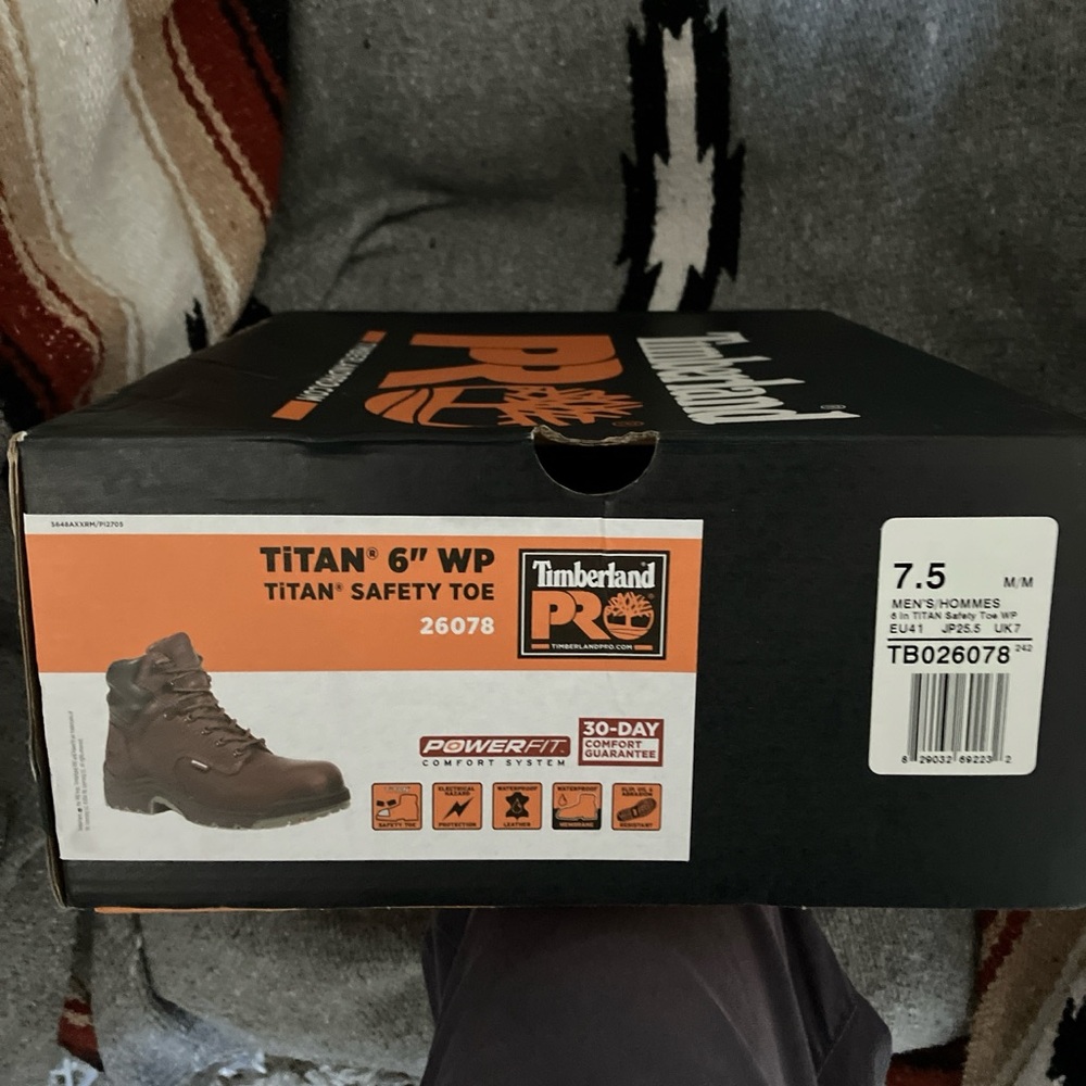 Brand New Timberland Pro Titan 6” WP safety toe boots. Mens Size 7.5.